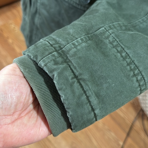ABERCROMBIE & FITCH Hooded Military Green Coat Jacket - Picture 4 of 10